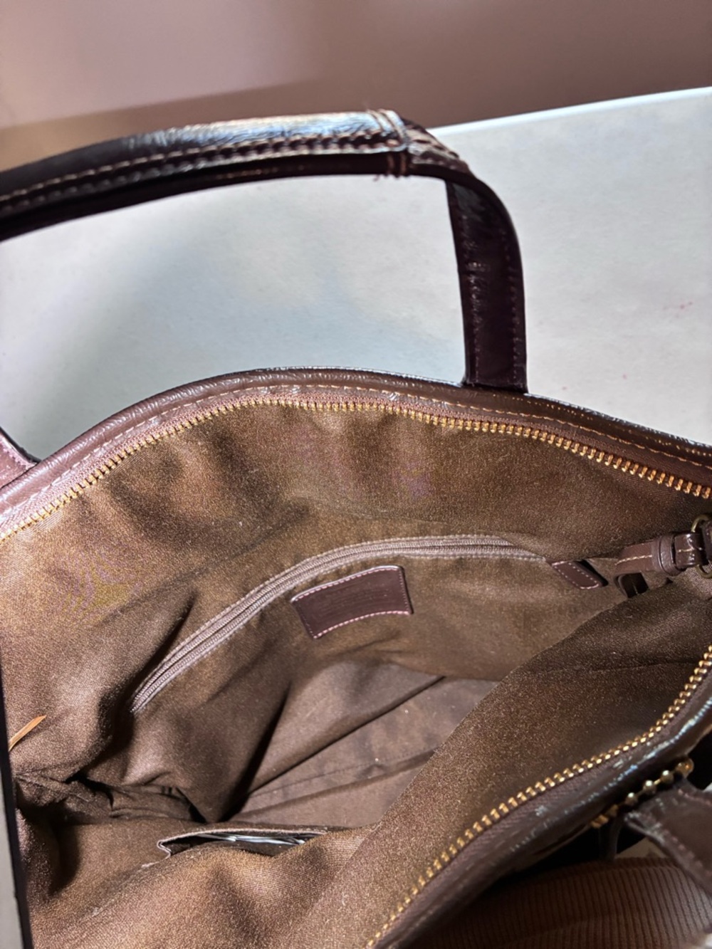 Coach Signature Canvas Tote in Brown and Tan - Picture 10 of 14